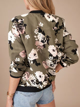 Layla | Women's Floral Print Zip-Up Bomber Jacket