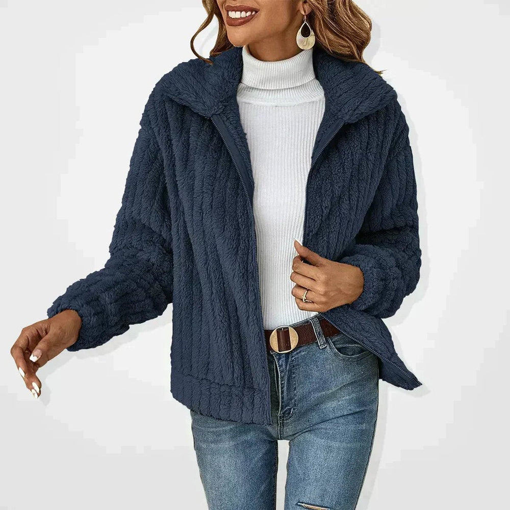 Madison | Women's Fluffy Plush Zip-Up Sherpa Cardigan Jacket