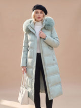 Madison | Women's Fur-Hood Quilted Long Puffer Coat