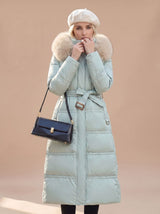 Madison | Women's Fur-Hood Quilted Long Puffer Coat