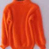 Evelyn | Women's Fuzzy Angora Turtleneck Loose Knit Sweater