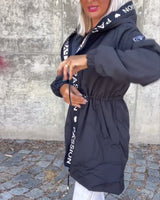 Aria | Women's Hooded Drawstring Midi Parka Coat