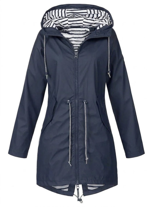 Women's Waterproof Rain Coat – Hooded & Drawstring