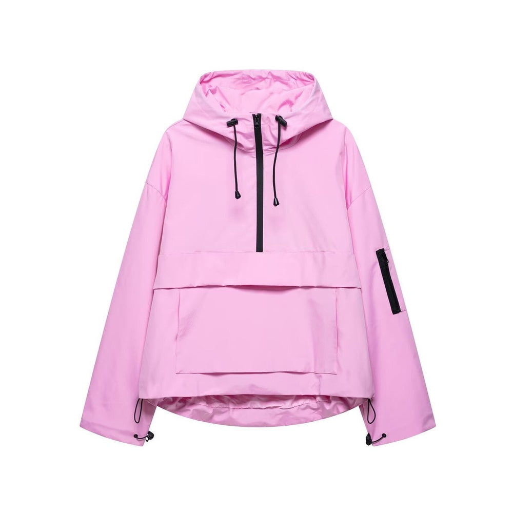 Harper | Women's Hooded Pullover Anorak Quilted Jacket Half-Zip
