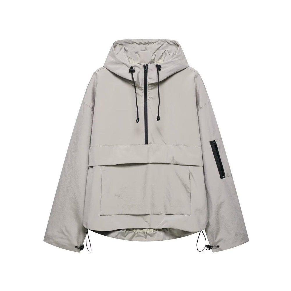 Harper | Women's Hooded Pullover Anorak Quilted Jacket Half-Zip