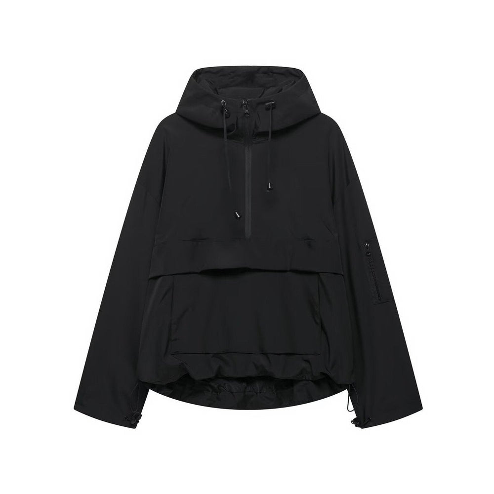 Harper | Women's Hooded Pullover Anorak Quilted Jacket Half-Zip