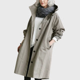 Amelia | Women's Hooded Waterproof Relaxed-Fit Long Trench Coat