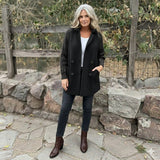 Olivia | Women's Jacket Double-Breasted Cable-Knit Sleeve Coat