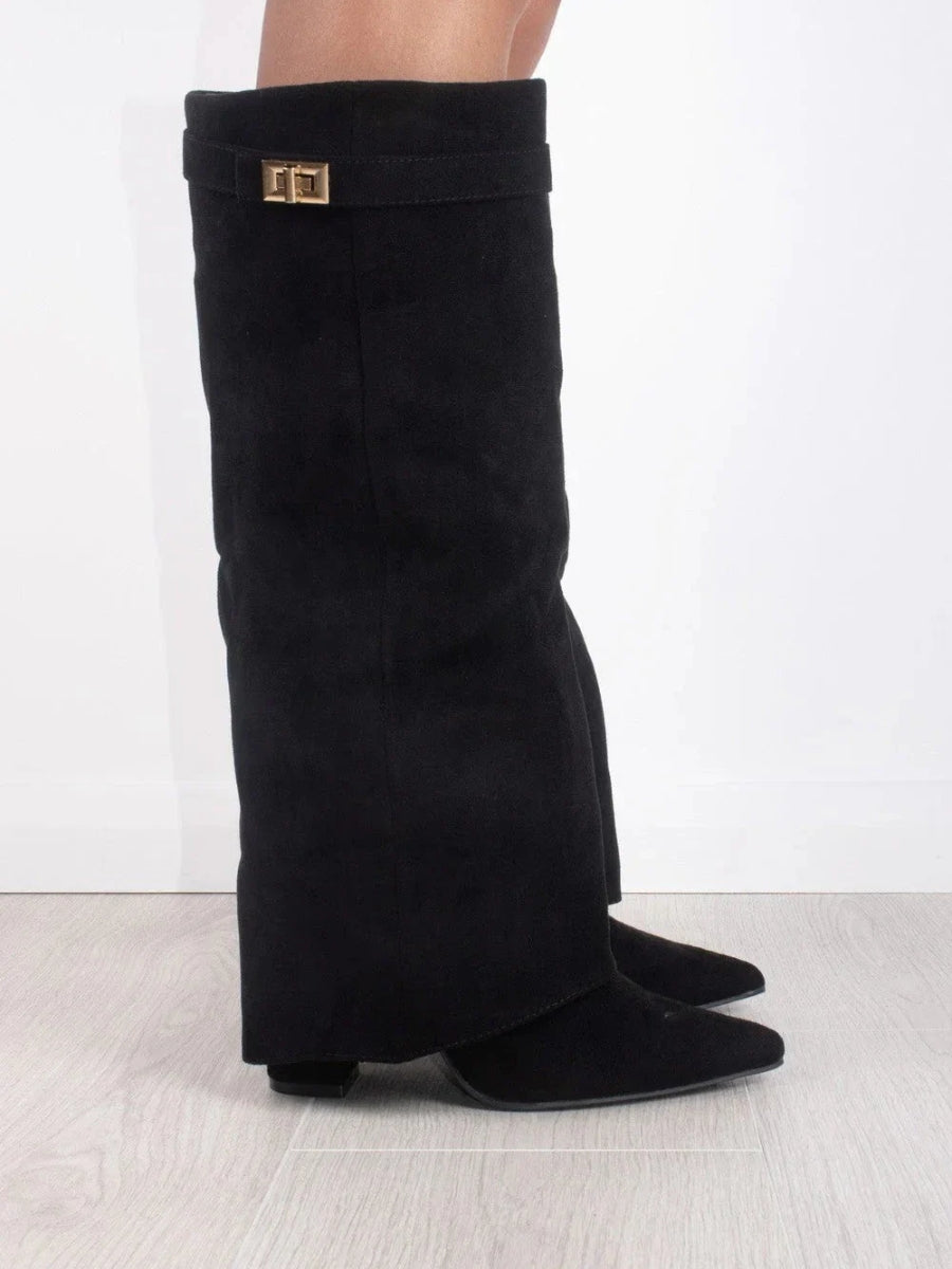 Women's buckle strap boots, view 2
