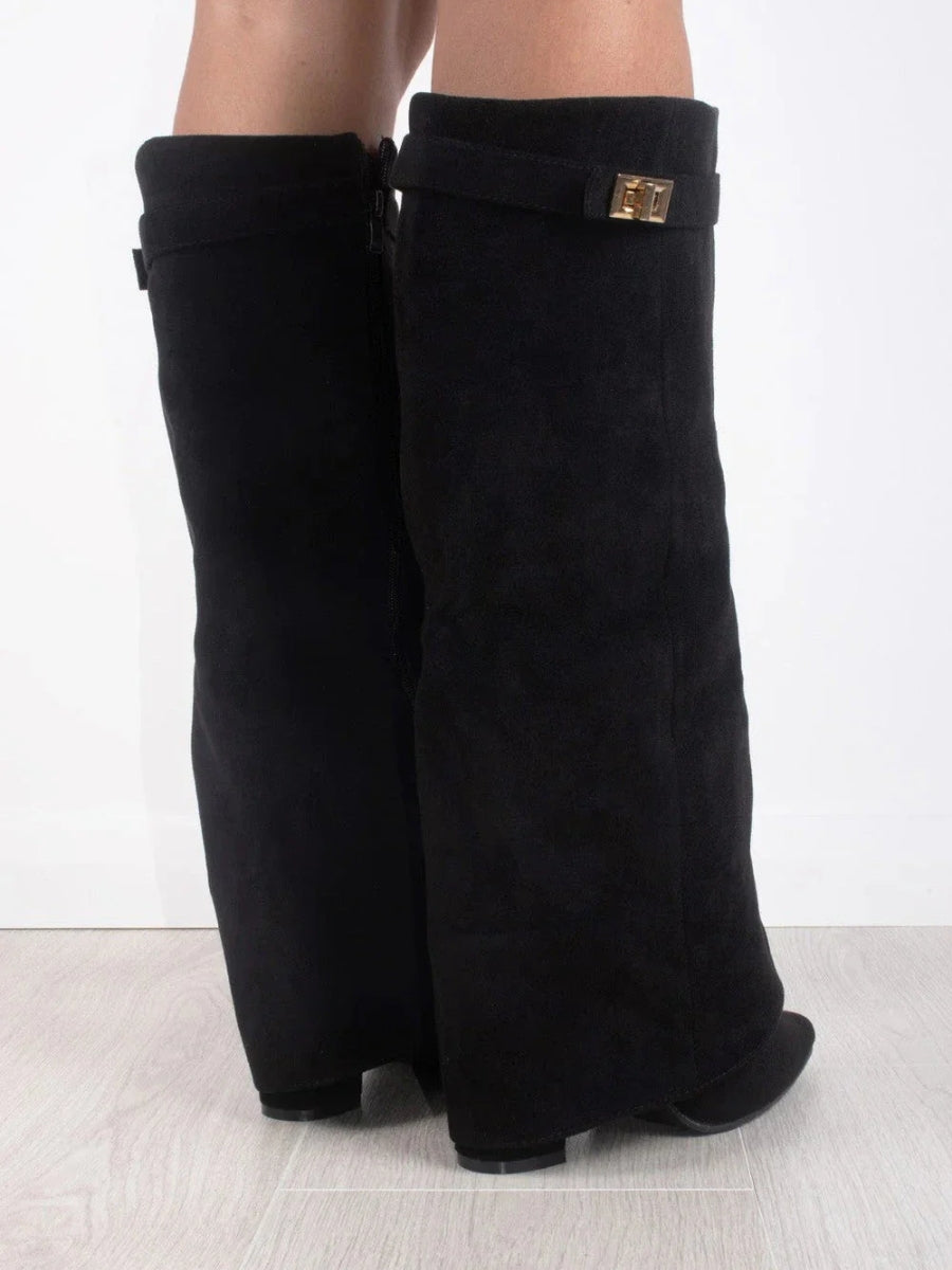 Women's buckle strap boots, view 5