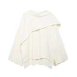 Stylish Women's Knit Cape Coat with Draped Collar & Button Closure - Perfect for Fall Fashion