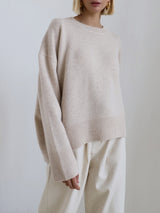 Cozy Women's Knit Pullover Sweater - Crew Neck with Rib Trim - Stylish & Comfortable Knitwear