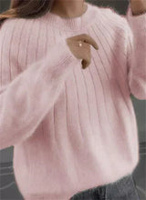 Women's Cozy Knit Pullover Sweater - Crew Neck, Ribbed Hem, Perfect for Fall & Winter Fashion