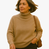 Cozy Women's Turtleneck Knit Pullover Sweater with Ribbed Trim - Perfect for Fall & Winter Fashion