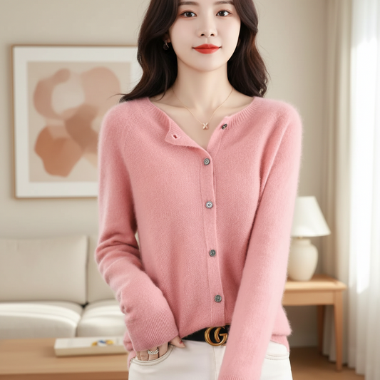 Women's Cardigan Sweater – Knitted Fabric & Warm Fit