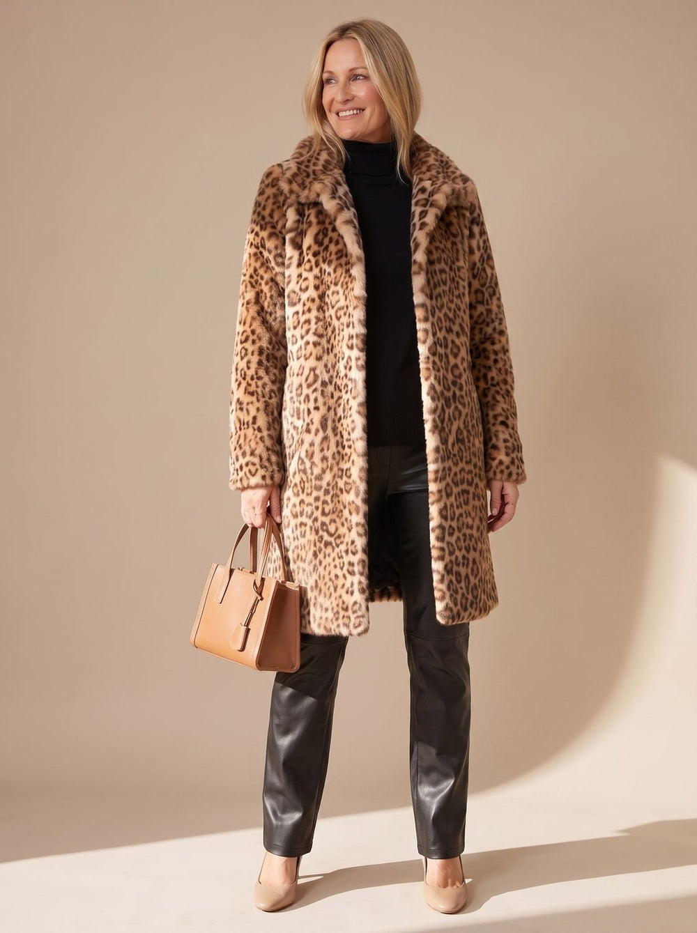 Victoria | Women's Leopard Print Faux Fur Winter Coat