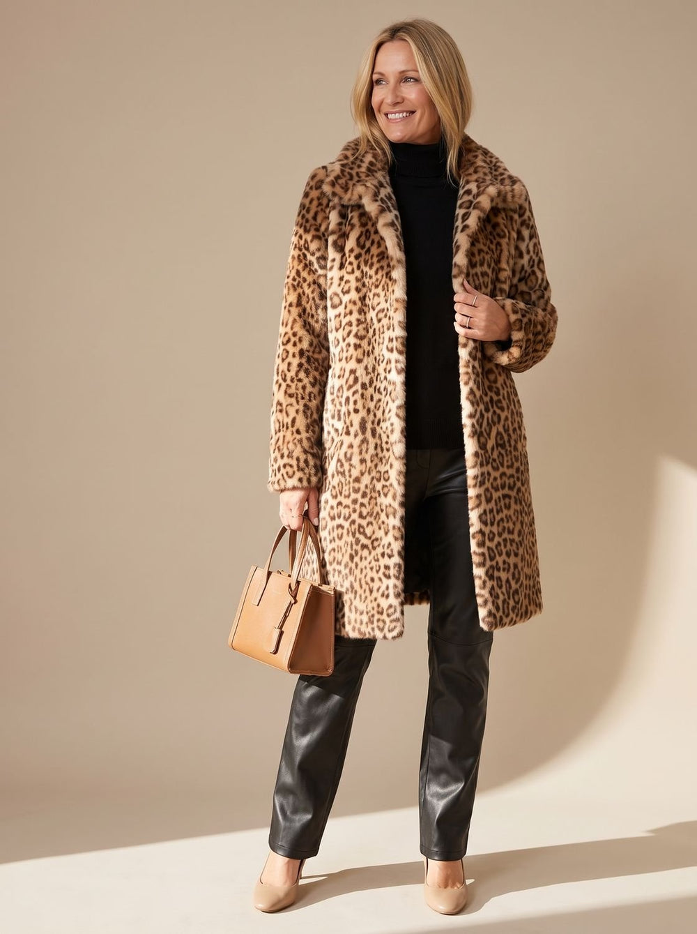Victoria | Women's Leopard Print Faux Fur Winter Coat