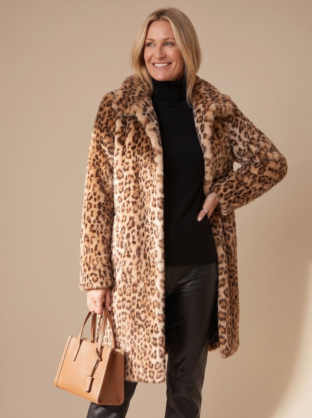 Victoria | Women's Leopard Print Faux Fur Winter Coat