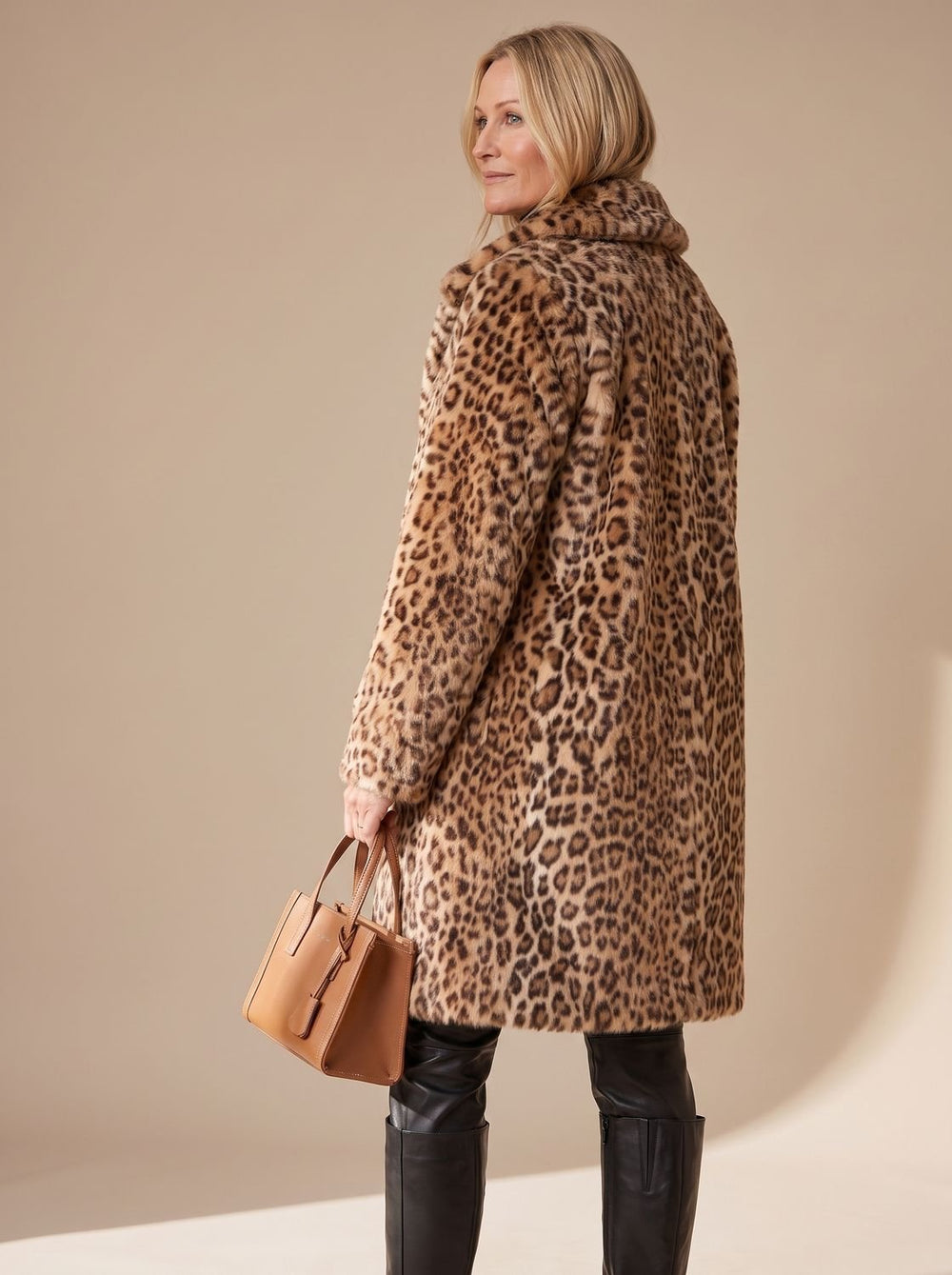 Victoria | Women's Leopard Print Faux Fur Winter Coat