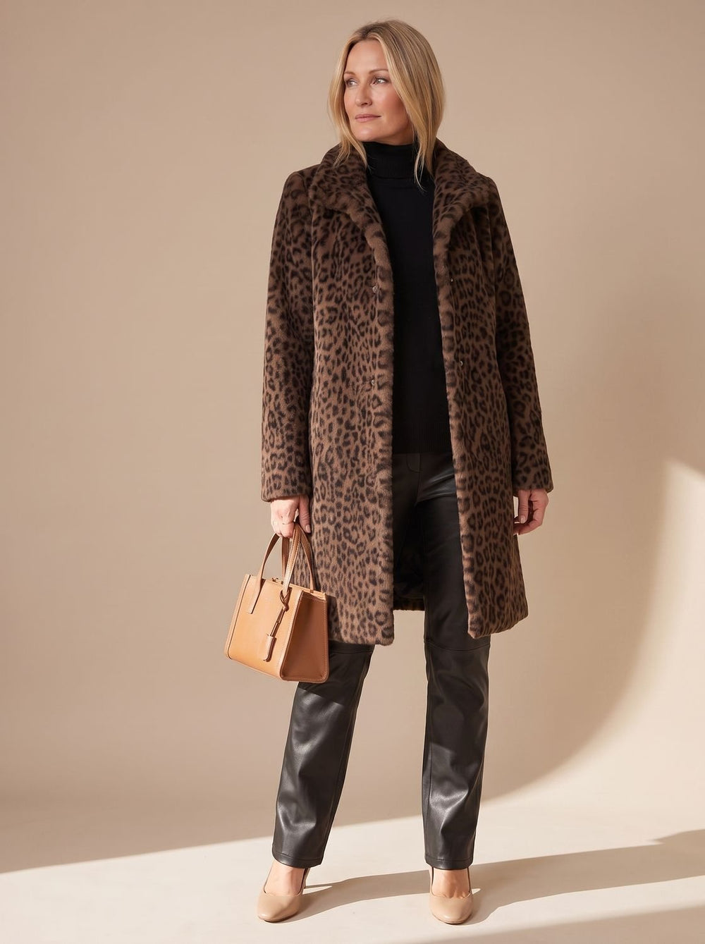 Victoria | Women's Leopard Print Faux Fur Winter Coat
