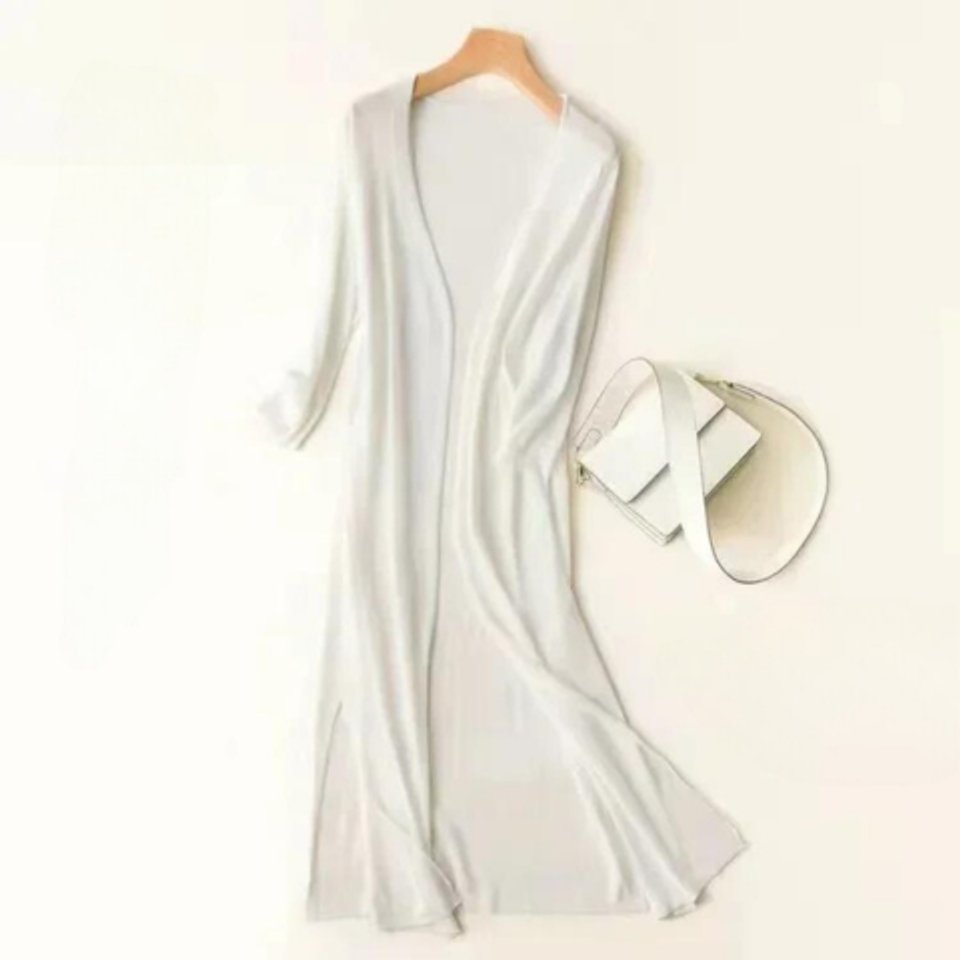 Mia | Women's Lightweight Open-Front Long Knit Cardigan