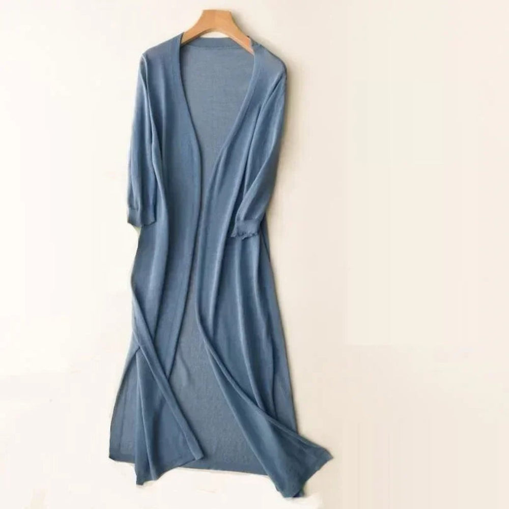Mia | Women's Lightweight Open-Front Long Knit Cardigan