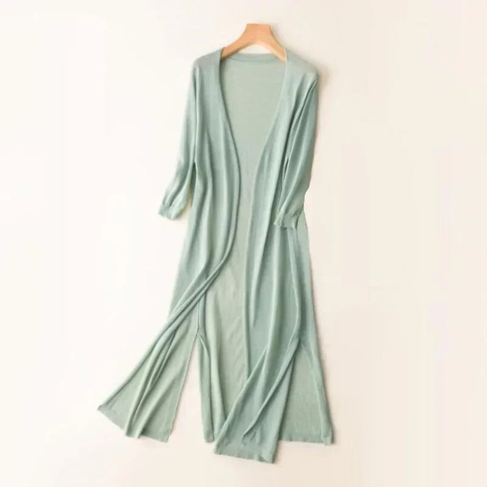 Mia | Women's Lightweight Open-Front Long Knit Cardigan