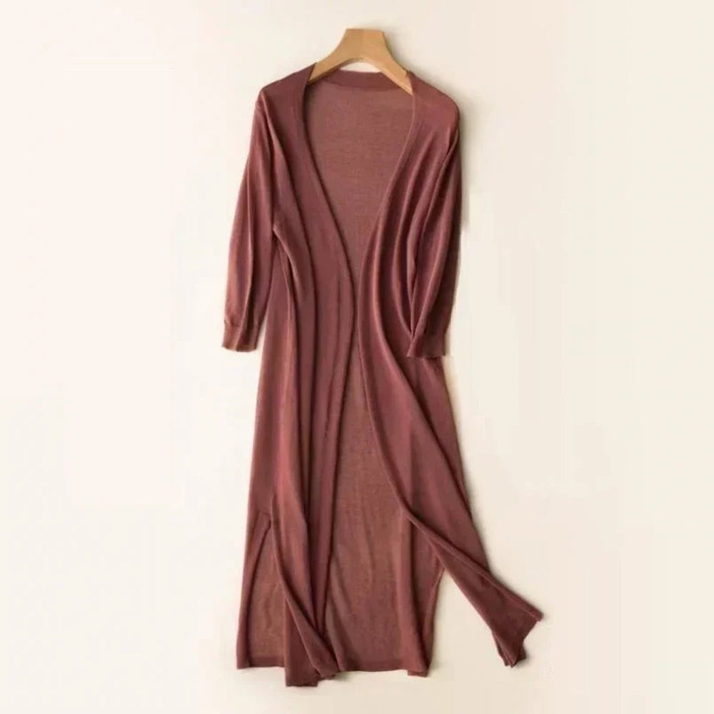 Mia | Women's Lightweight Open-Front Long Knit Cardigan