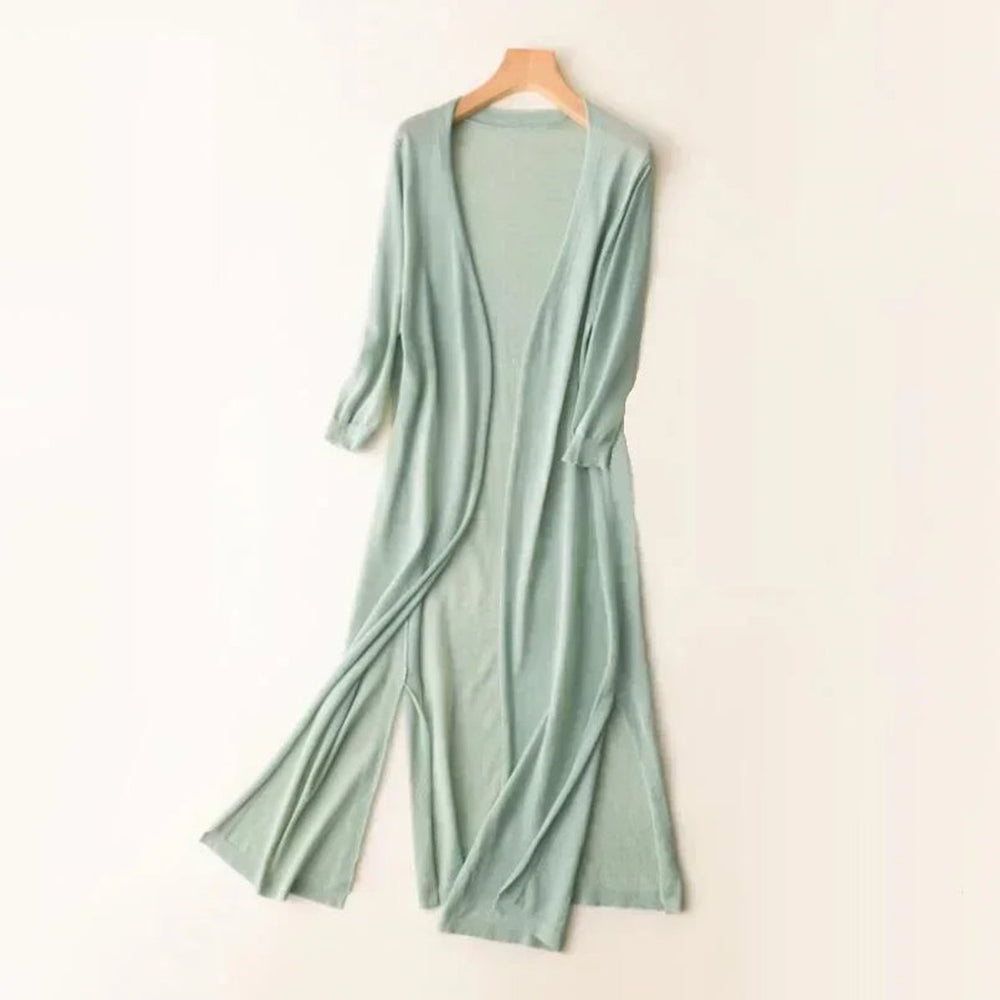 Mia | Women's Lightweight Open-Front Long Knit Cardigan