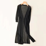 Mia | Women's Lightweight Open-Front Long Knit Cardigan