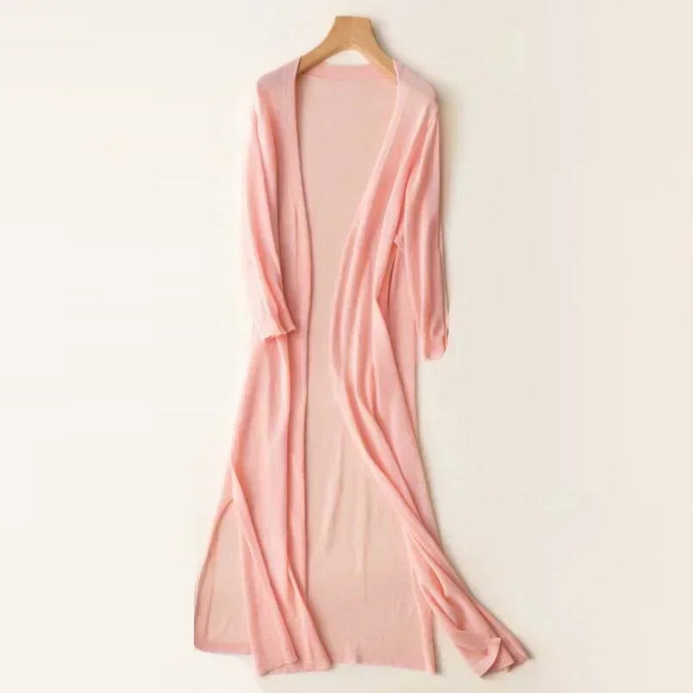 Mia | Women's Lightweight Open-Front Long Knit Cardigan