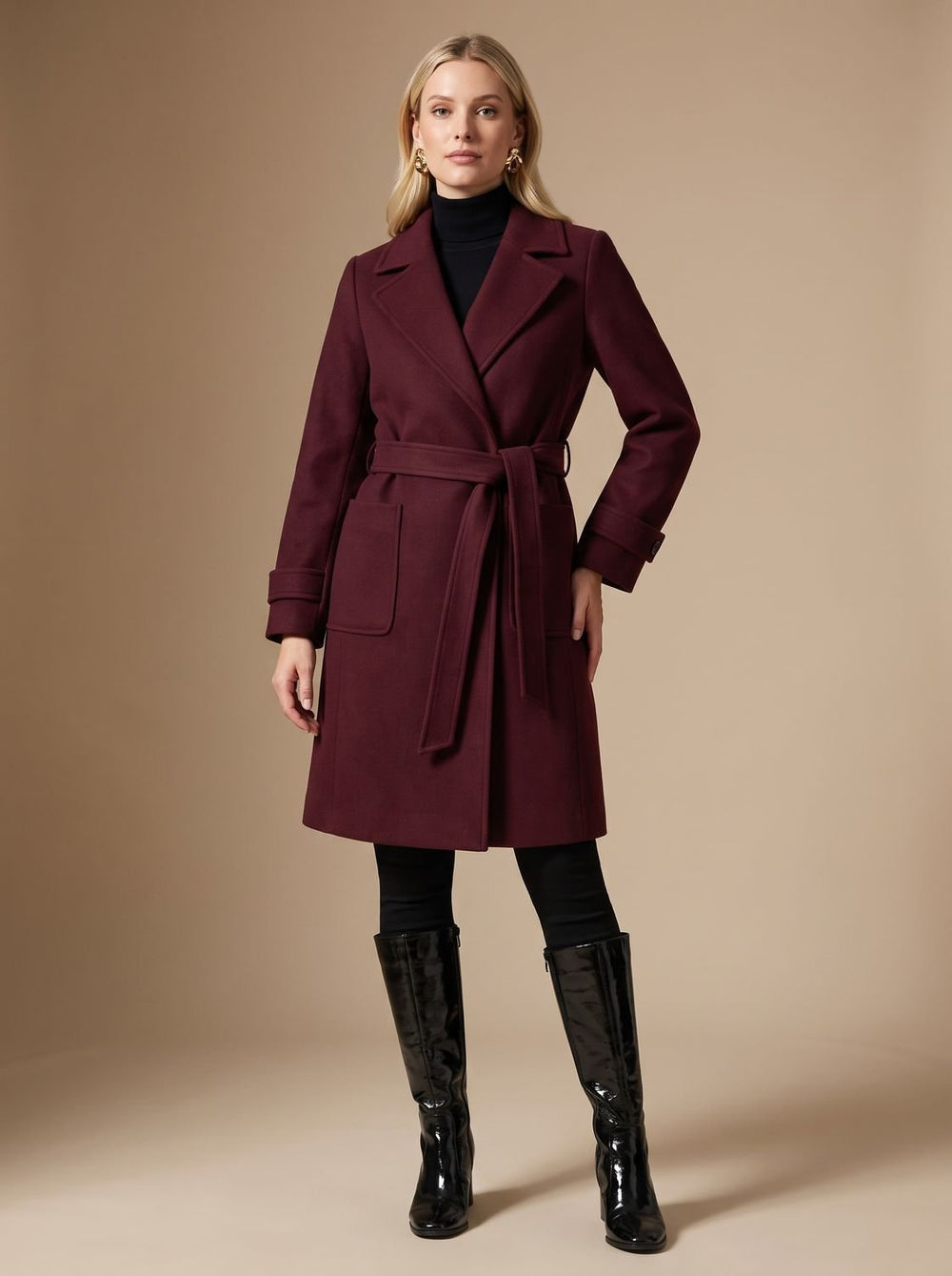 Isabella | Women's Long Belted Wrap Winter Coat