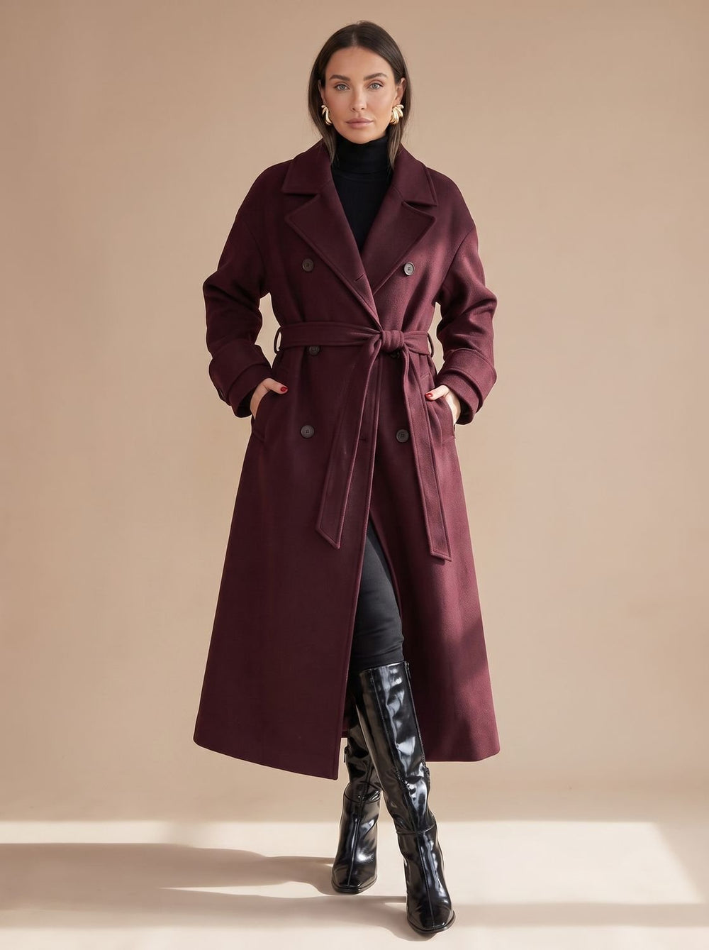 Isabella | Women's Long Belted Wrap Winter Coat