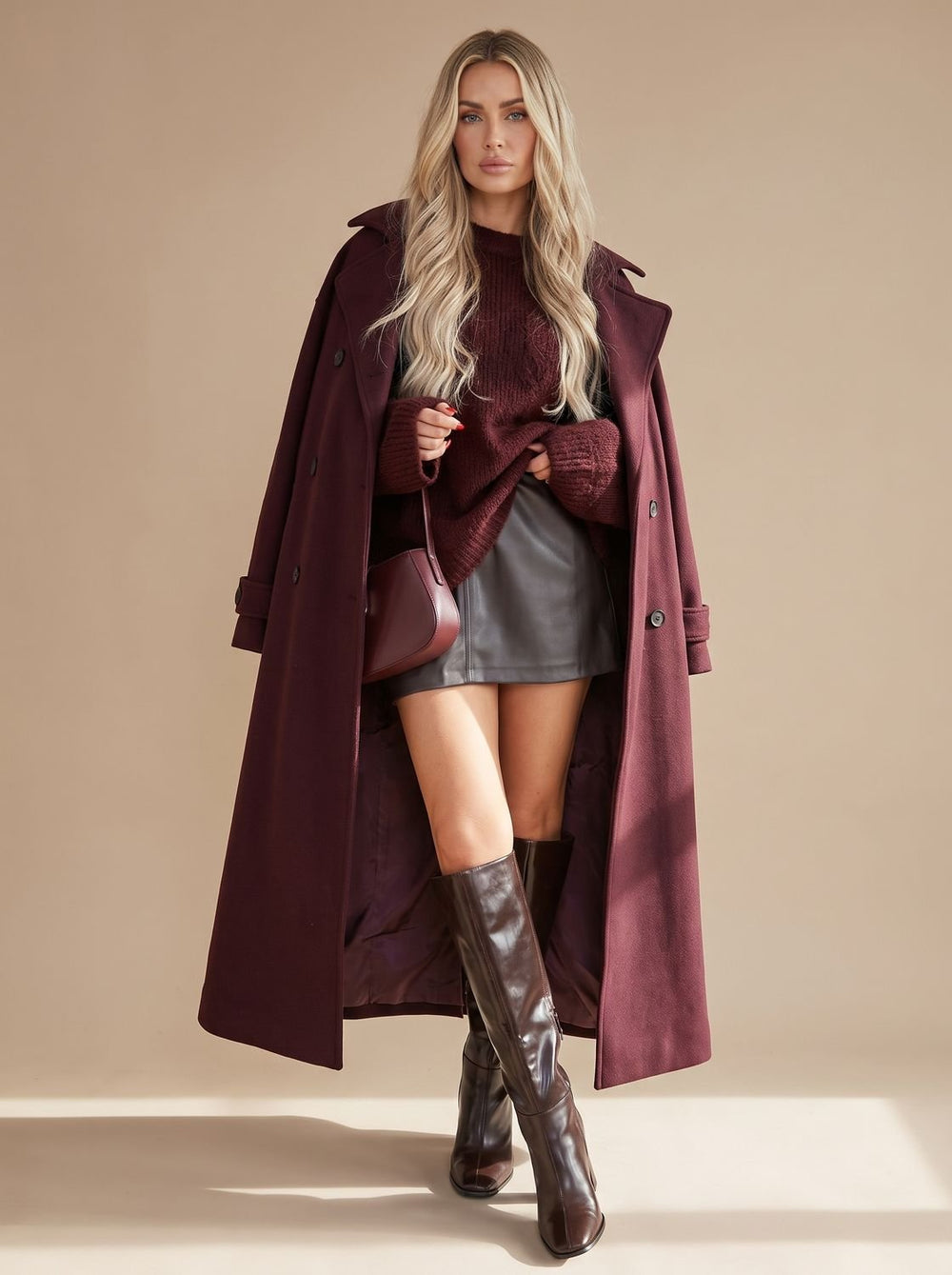 Isabella | Women's Long Belted Wrap Winter Coat