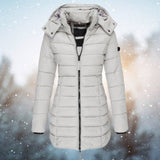 Amelia | Women's Long Hooded Puffer Quilted Jacket Zip-Up Winter Coat