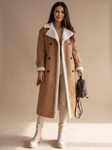 Grace | Women's Long Teddy Winter Coat Double-Breasted Sherpa Belted