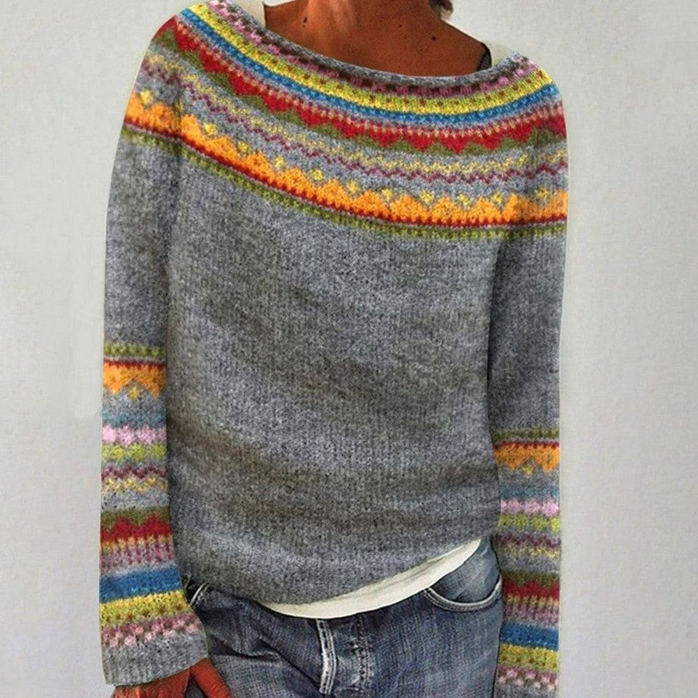 Charlotte | Women's Merino Wool Sweater Fair Isle Knit Pullover