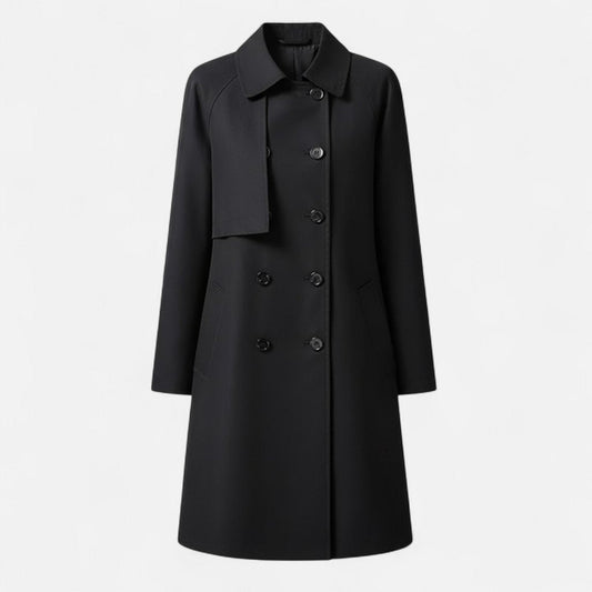 Women's Wool-Blend Trench Coat – Mid-Length & Double-Breasted