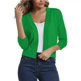 Olivia | Women's Open-Front 3/4 Sleeve Cropped Cardigan