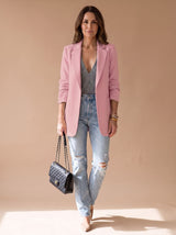 Penelope | Women's Open-Front Lapel Mid-Length Casual Smart Blazer