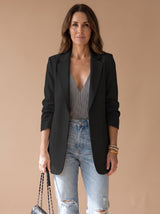 Penelope | Women's Open-Front Lapel Mid-Length Casual Smart Blazer