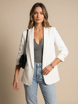 Penelope | Women's Open-Front Lapel Mid-Length Casual Smart Blazer