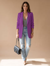 Penelope | Women's Open-Front Lapel Mid-Length Casual Smart Blazer