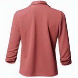 Penelope | Women's Open-Front Ruched-Sleeve Casual Office Blazer