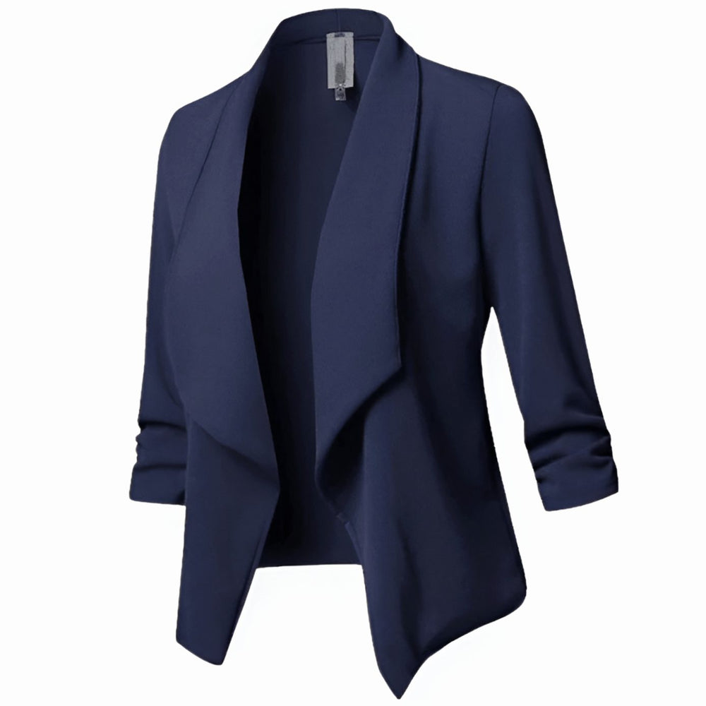 Penelope | Women's Open-Front Ruched-Sleeve Casual Office Blazer - 3