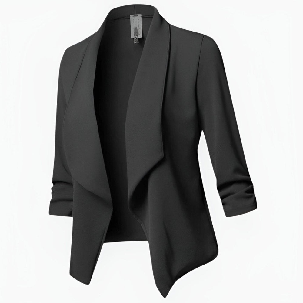 Penelope | Women's Open-Front Ruched-Sleeve Casual Office Blazer - 4