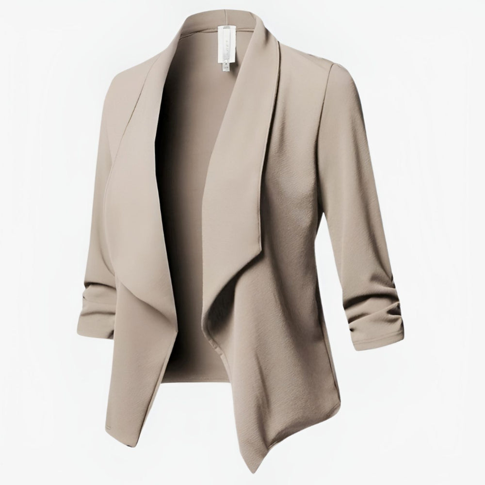Penelope | Women's Open-Front Ruched-Sleeve Casual Office Blazer - 5