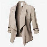 Penelope | Women's Open-Front Ruched-Sleeve Casual Office Blazer - 5
