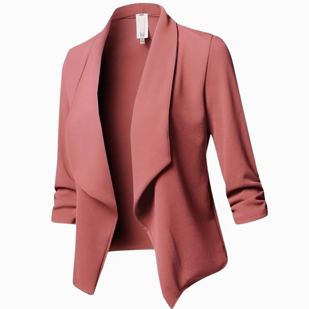 Penelope | Women's Open-Front Ruched-Sleeve Casual Office Blazer - 6