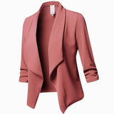 Penelope | Women's Open-Front Ruched-Sleeve Casual Office Blazer - 6